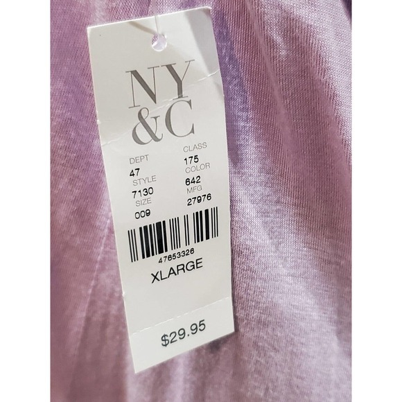 NY & C Women's Purple 100% Rayon Sleeveless Halter Neck Pleated Top Blouse XL - Picture 7 of 14